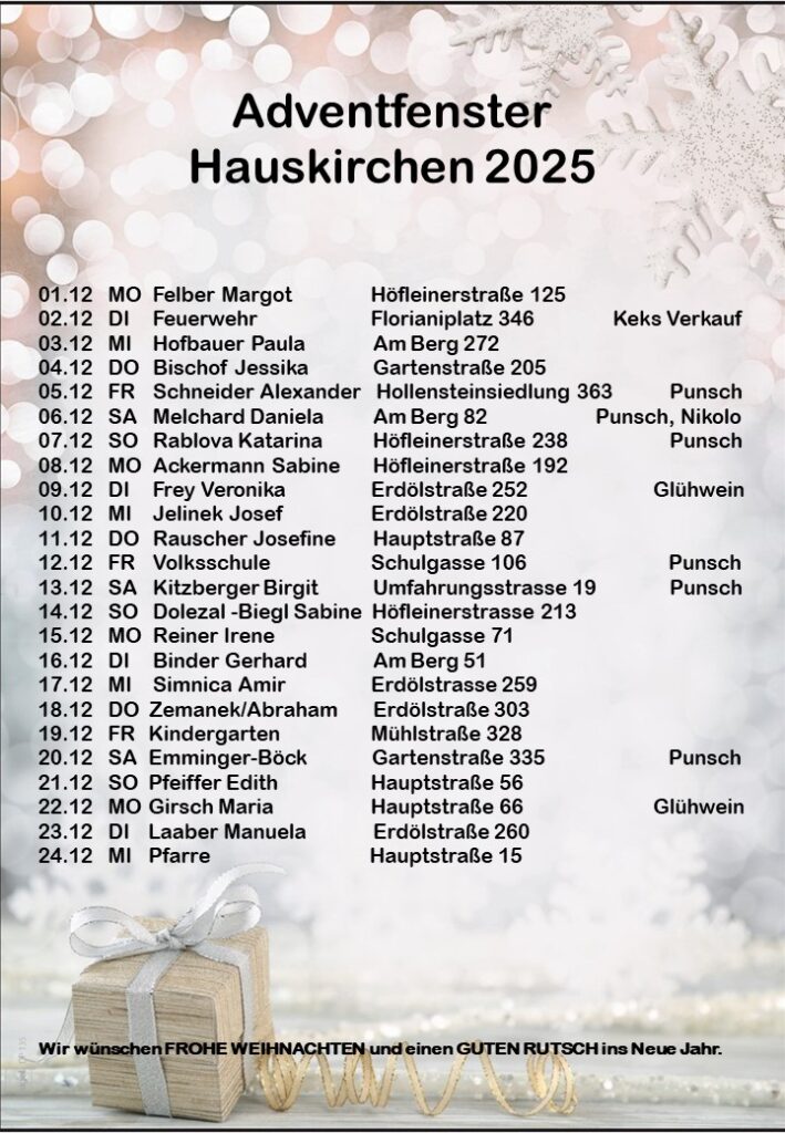 Advent-Fenster Hauskirchen