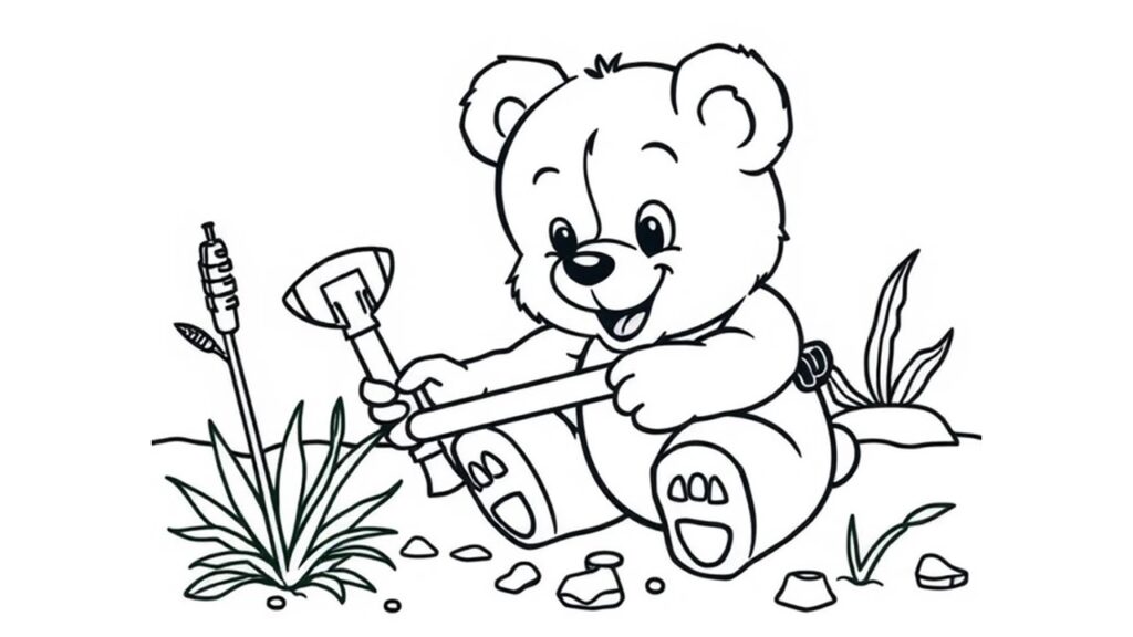 Brösel zum Ausmalen Teddy Reporter von Hauskirchen