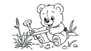 Mehr über den Artikel erfahren Brösel zum Ausmalen Teddy Reporter von Hauskirchen