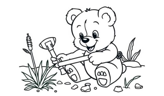 Brösel zum Ausmalen Teddy Reporter von Hauskirchen